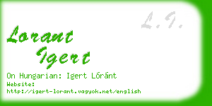 lorant igert business card